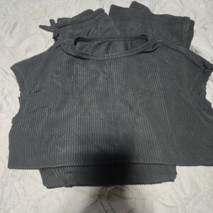 Women's Black Ribbed 2 Peice Set